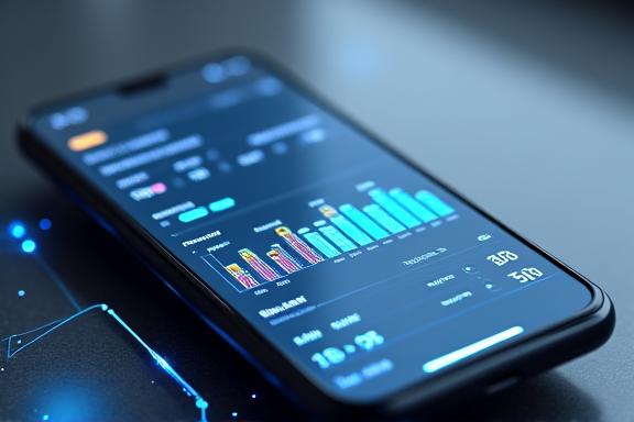 Modern financial tech app interface.